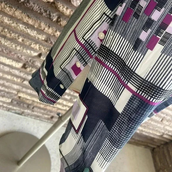 Alfani Blue and Pink Geometric Print Sleeveless Shirt Tunic Dress Size Small - Picture 2 of 5